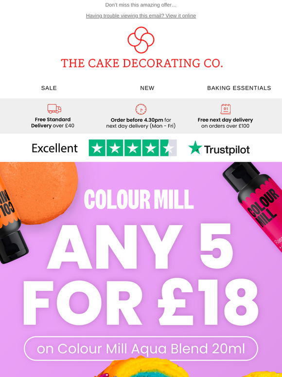 5 for £18 across Colour Mill Aqua!!