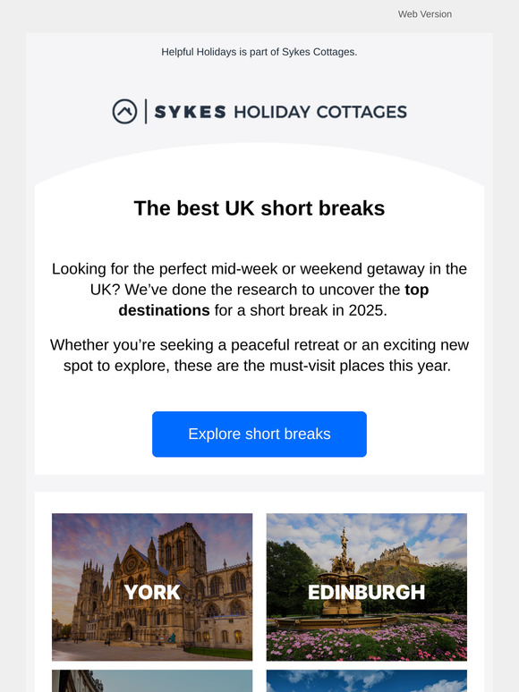 The best short break destinations, rated by you