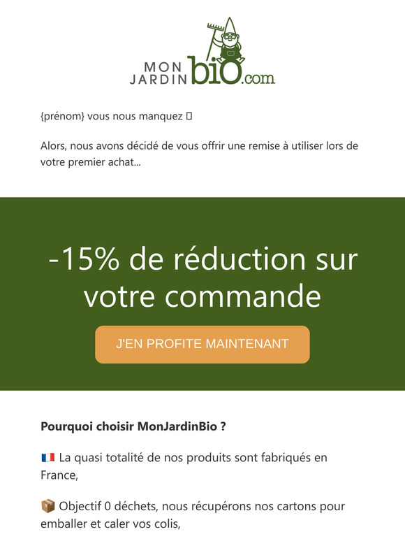 profitez de -15% sur votre première commande