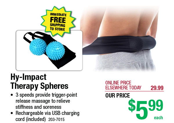 hy-impact 3 speed vibrating massage therapy spheres with expandable strap Kole Imports Hy-Impact 3 Speed Vibrating Massage Therapy Spheres with Expandable  Strap, Pack of 18 main image 1