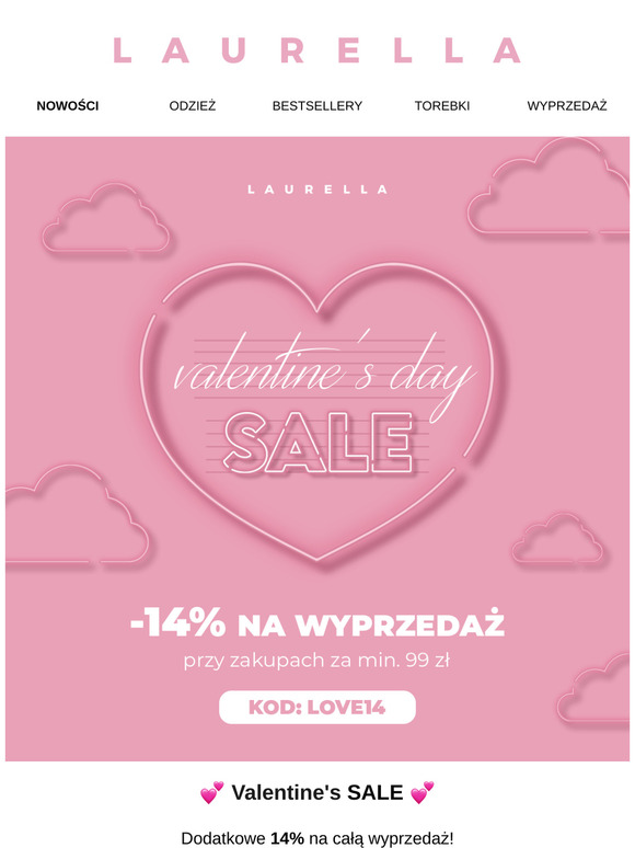 💕 Valentine's SALE -14% na wyprzedaż! 💕