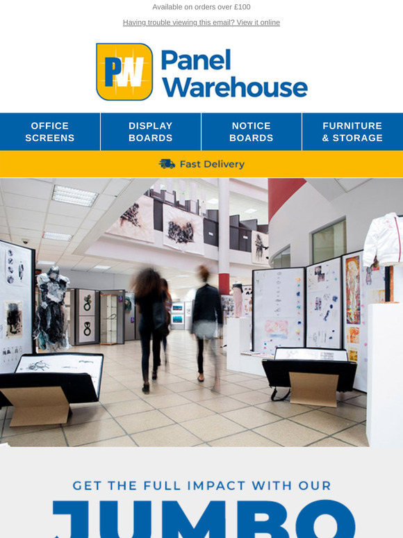 Free delivery on our Jumbo Display Boards
