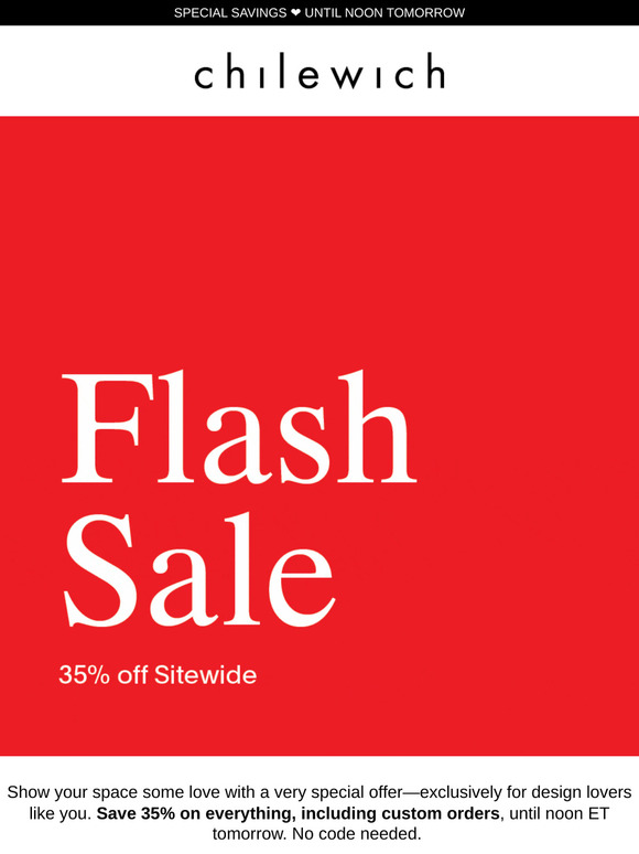 Flash Sale: 35% off Sitewide