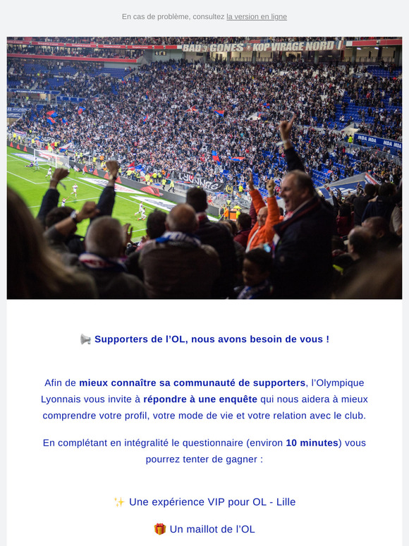 📢 Donnez votre avis et gagnez une expérience VIP avec l’OL !