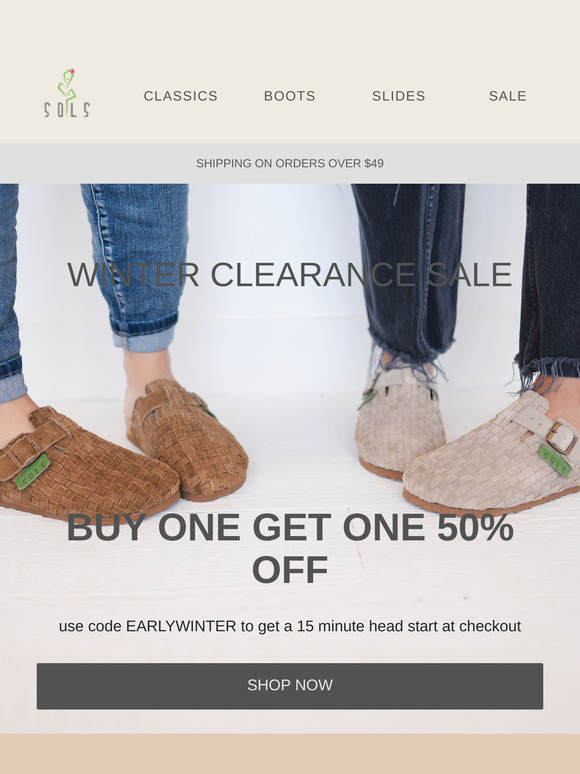 Winter Clearance Starts Now – Buy One, Get One 50% Off! ❄️👢