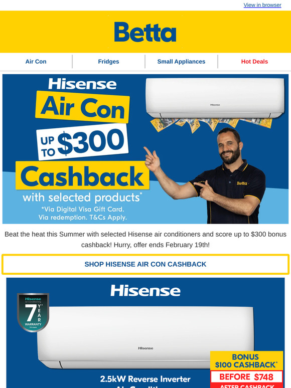 Cool Down and Cash In with Hisense Air Cons - Get up to $300 Back! ❄️💸