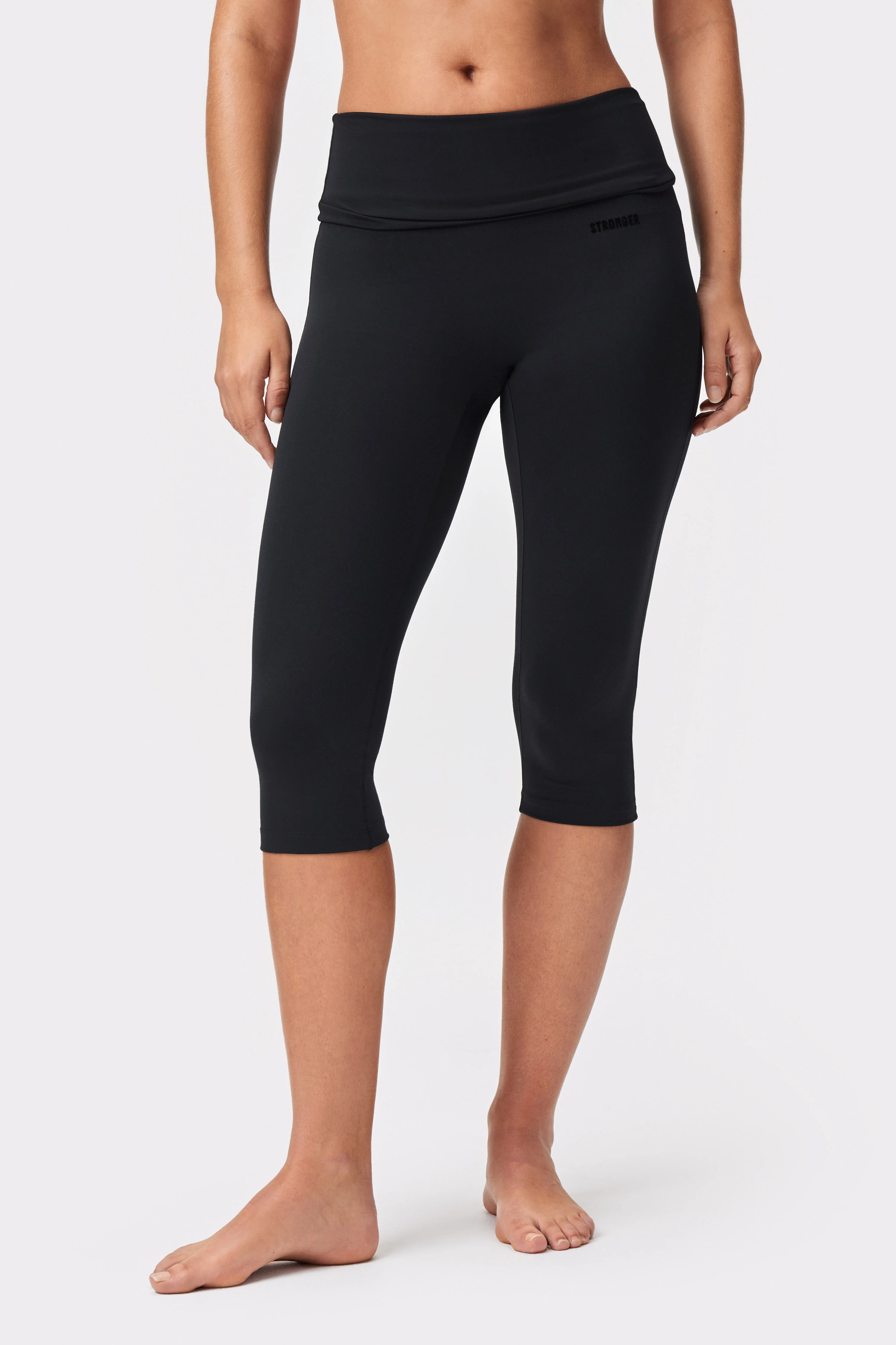 Image of Soft Fold Over Capri Leggings