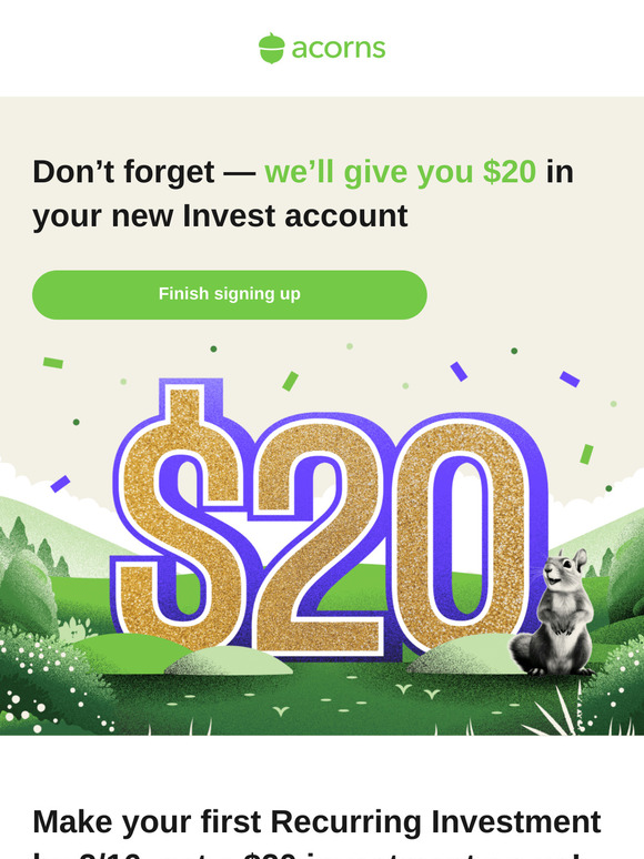 Time’s ticking — get your $20 bonus investment!