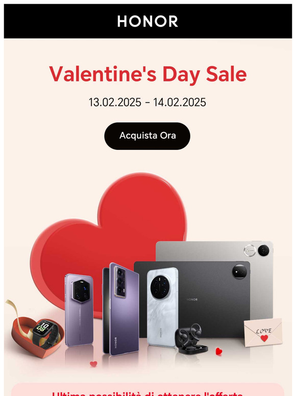 La vendita di San Valentino sta per terminare!