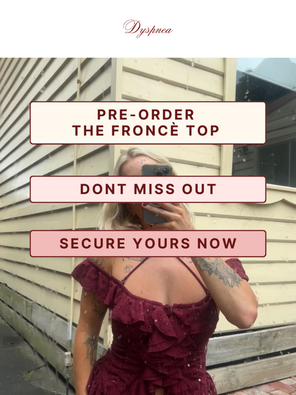 Froncè top on pre-order