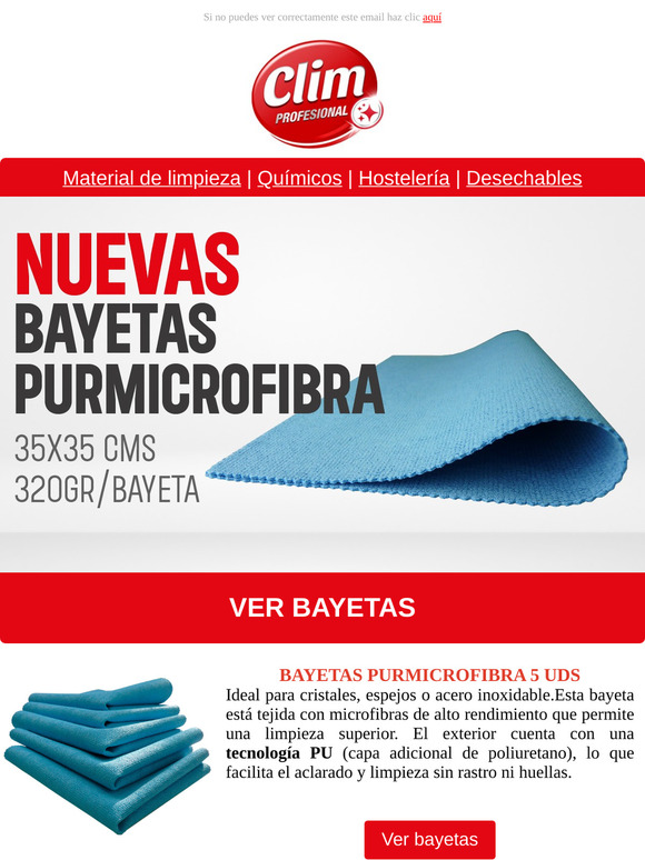 Flexibles y con tecnología PU: Estas son las nuevas bayetas TOP de Clim Profesional