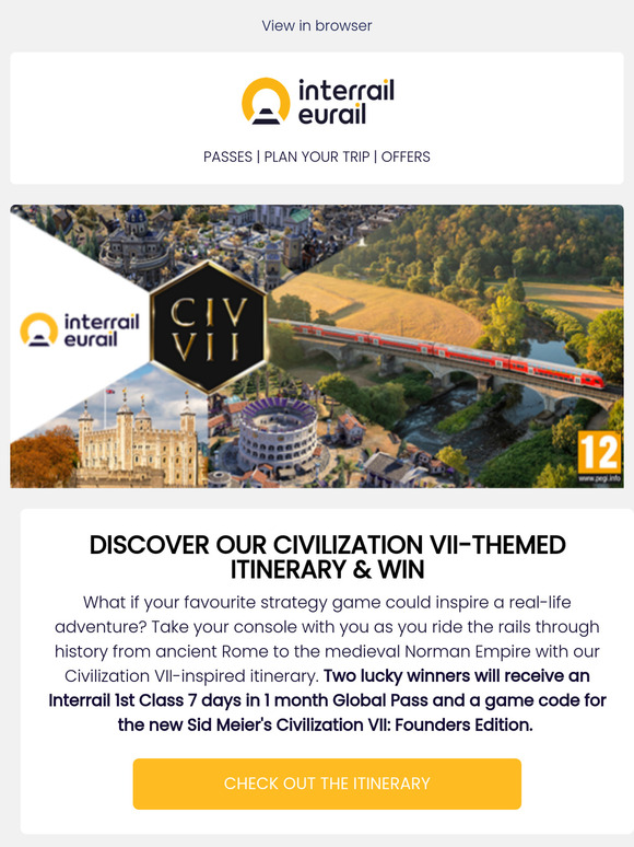 Go back in time with Interrail’s Civilization VII itinerary