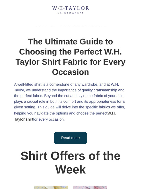 The Ultimate Guide to Choosing the Perfect W.H. Taylor Shirt Fabric for Every Occasion