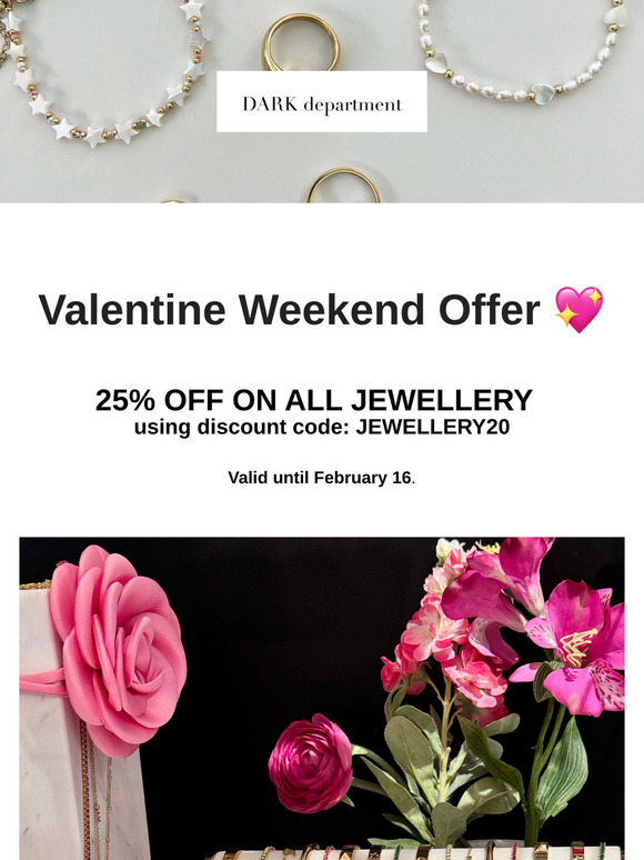 Valentine Weekend Offer 💗 20% Off All Jewellery!