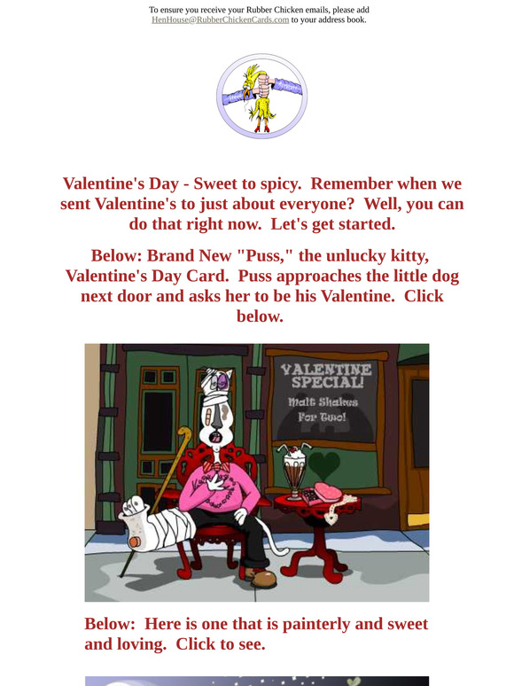 New "Puss" the unlucky kitty Valentine's Day - Happy Vals Day