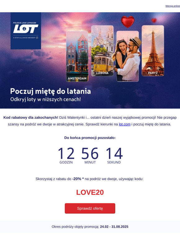 ❤️ Promocja na loty dla dwojga