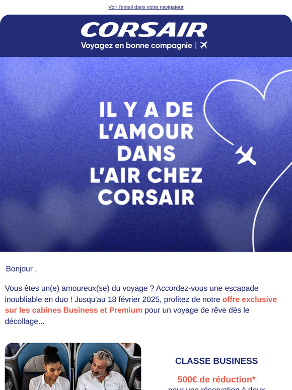 Il y a de l’amour dans l’air… et une offre spéciale pour vous ! ❤️✈️
