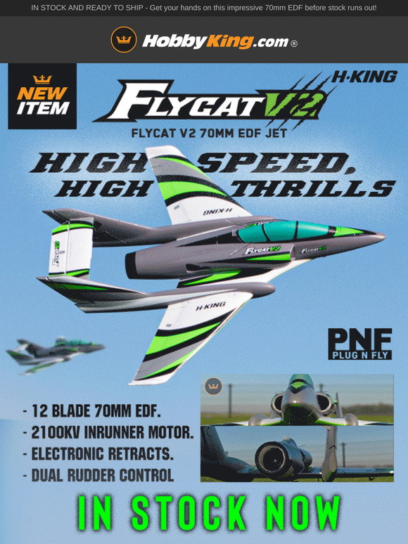 Flycat Rc HobbyKing: NEW RELEASE | H-King FLYCAT V2 70MM EDF Jet | Milled