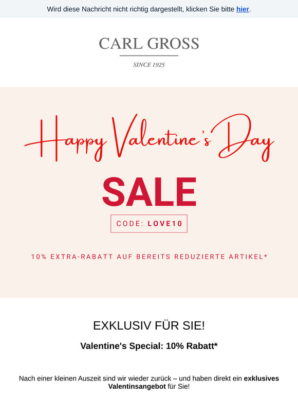 Valentins-Special: -10% Rabatt