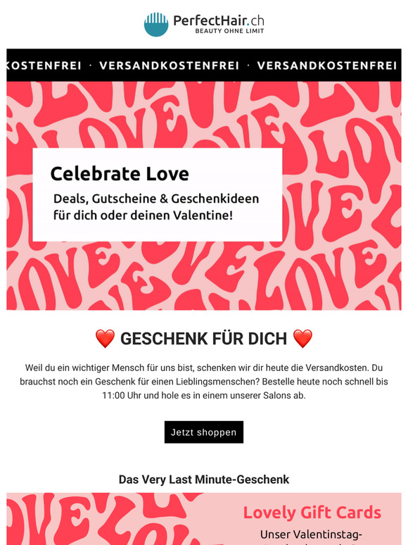 Versandkostenfreie Lieferung zum Valentinstag 💌