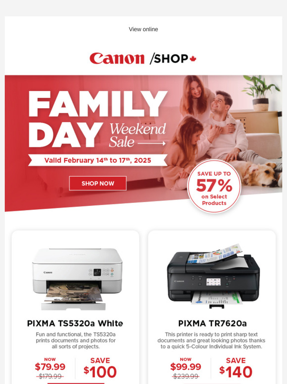Print more, spend less during our Family Day weekend sale