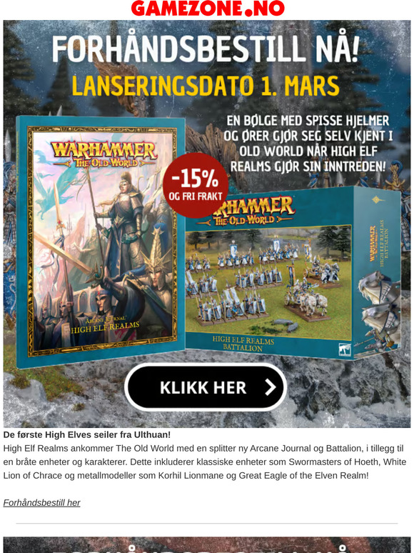 Warhammer Kundeklubb: High Elf Realms ankommer Old World!