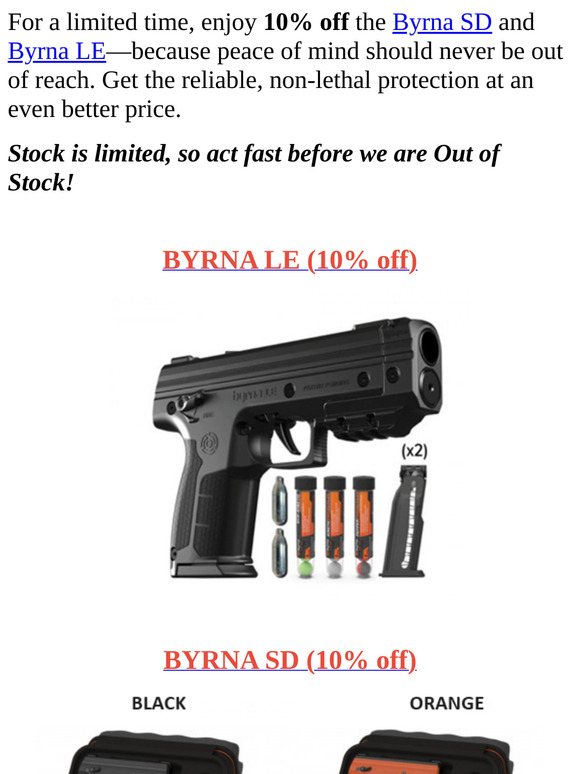 Get 10% Off the Byrna SD & LE