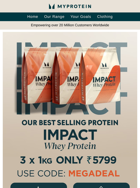 3 x 1kg Whey Protein ONLY ₹5799 🚨