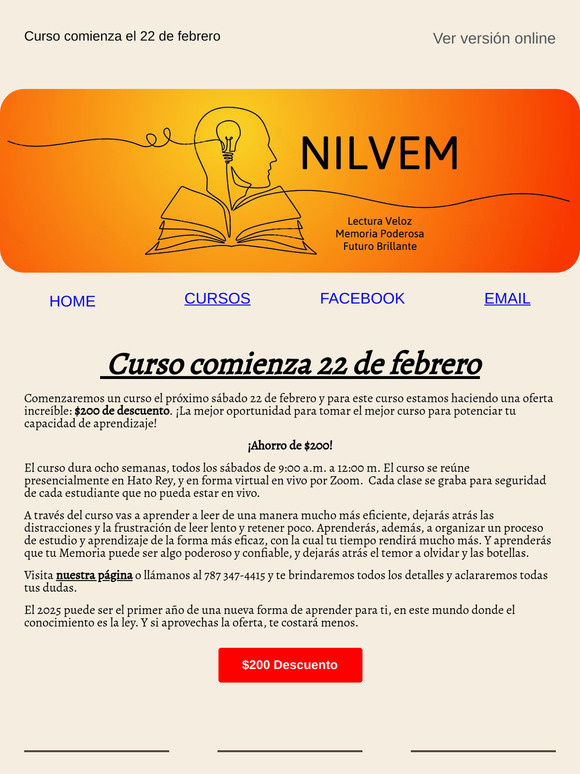 Comienza el curso el próximo sábado