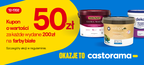 Kupon o wartości 50zł za każdy wydane 200zł na farby białe