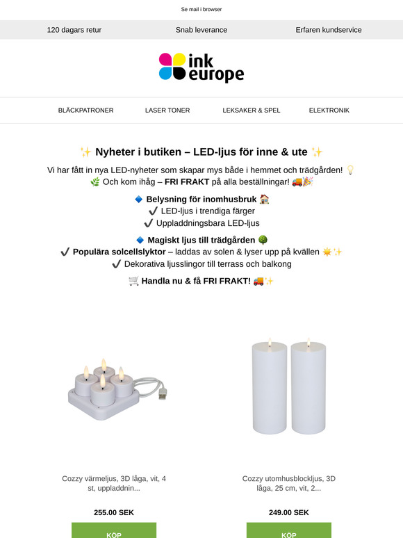 Massor av fina nyheter från LED-ljus - både för inomhus- och utomhusliv 🕯️