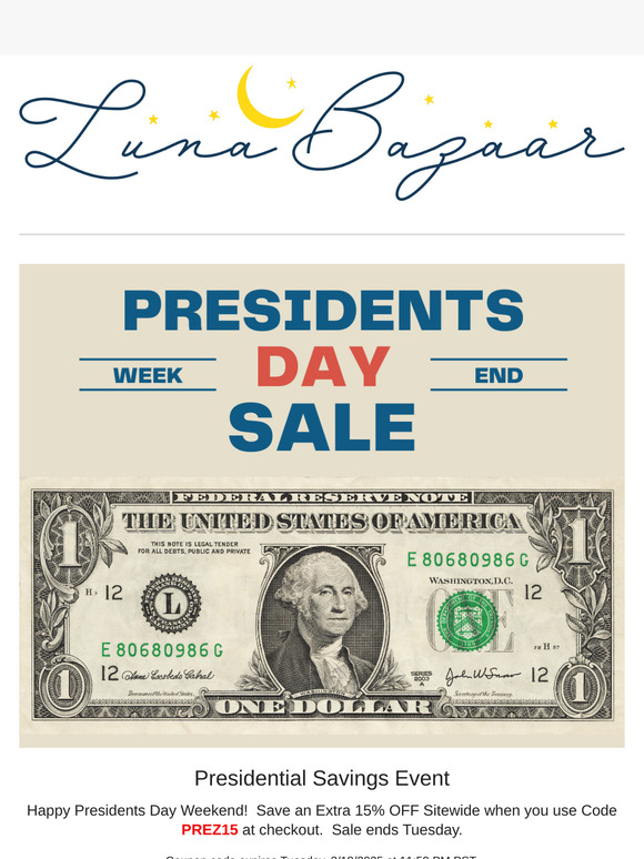 Presidential Weekend Savings Event ⭐