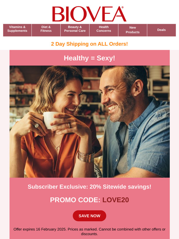 ❤️ Healthy = Sexy! Subscriber Exclusive: 20% Sitewide savings! ❤️