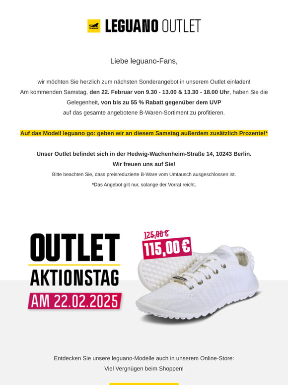 Am 22.02.2025  ist der nächste Aktionstag im Outlet Berlin