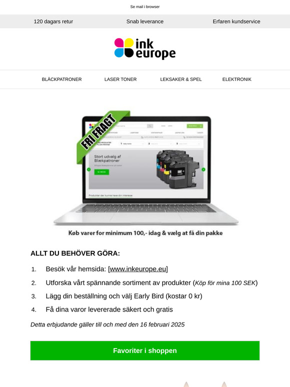 GRATIS FRAKT - på alla dina favoritartiklar 🚚💨