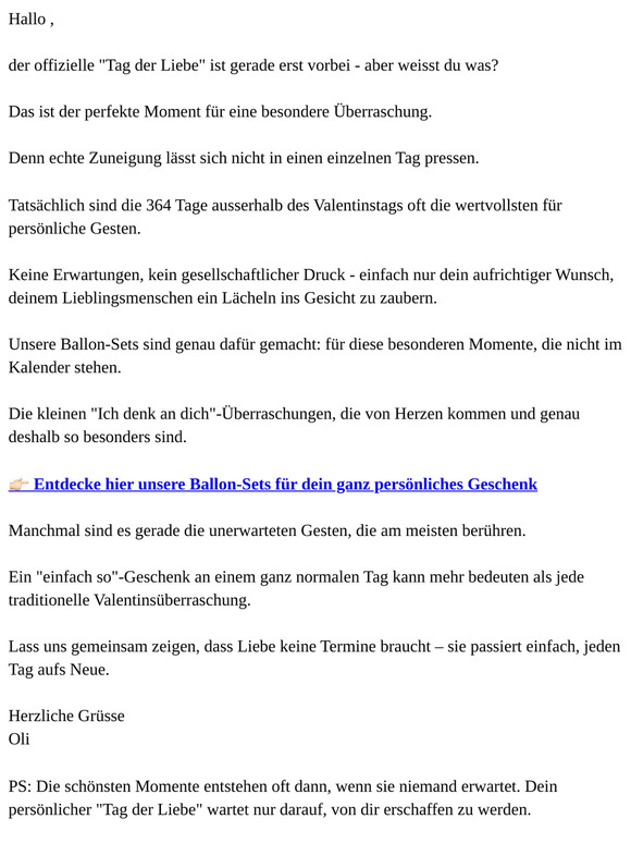 364 Möglichkeiten für das Besondere