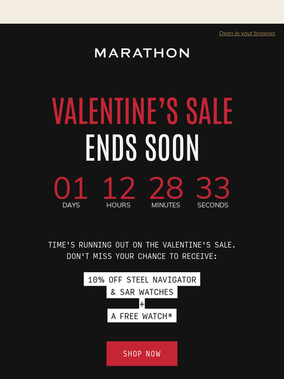 ⏳ Time’s running out on the Valentine’s Sale