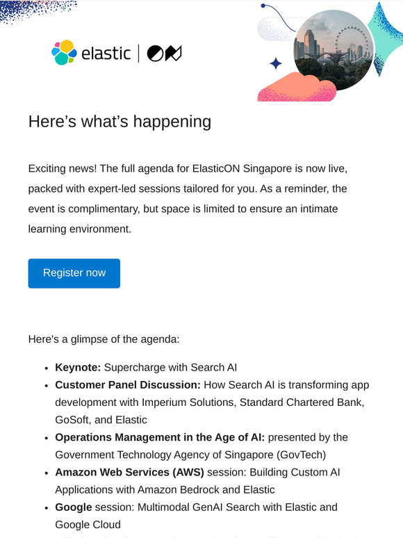 Get Ready: ElasticON Singapore full agenda revealed – Preview inside!