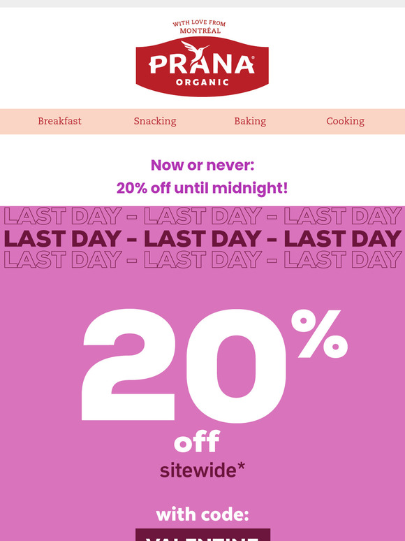 Last day to get 20% off everything* ♥️