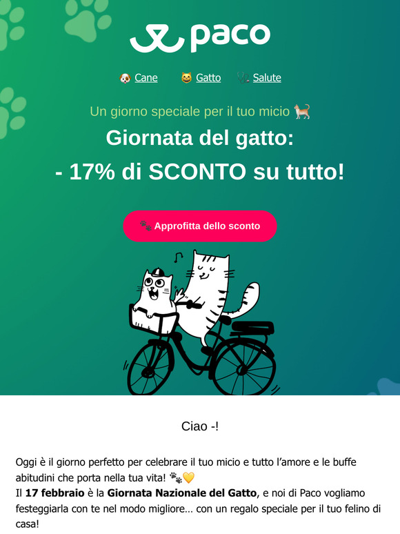 💛 17% di sconto per rendere speciale la Giornata Nazionale del Gatto!