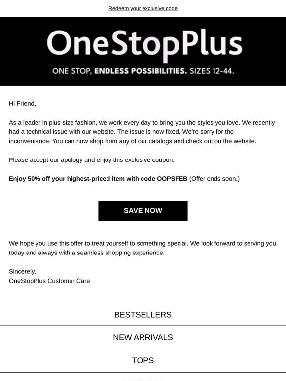 OOPS! Let us make it up to you