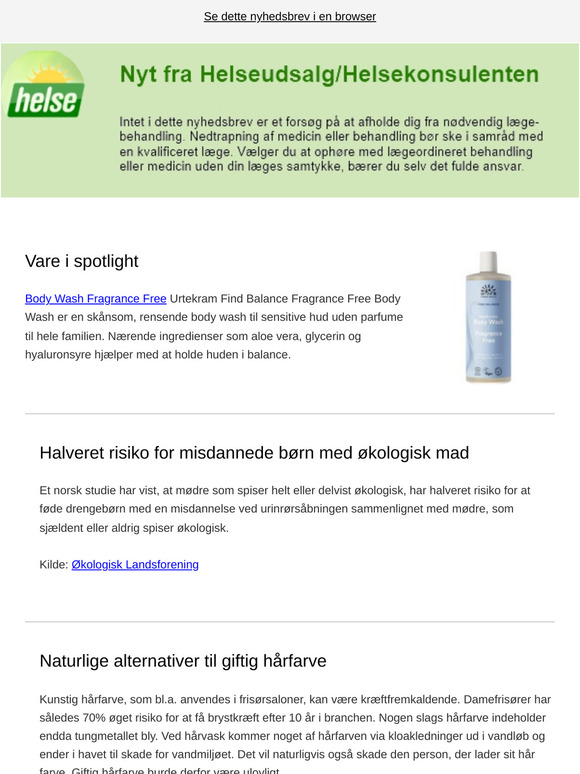 Økologisk mad halverer risikoen for misdannede børn