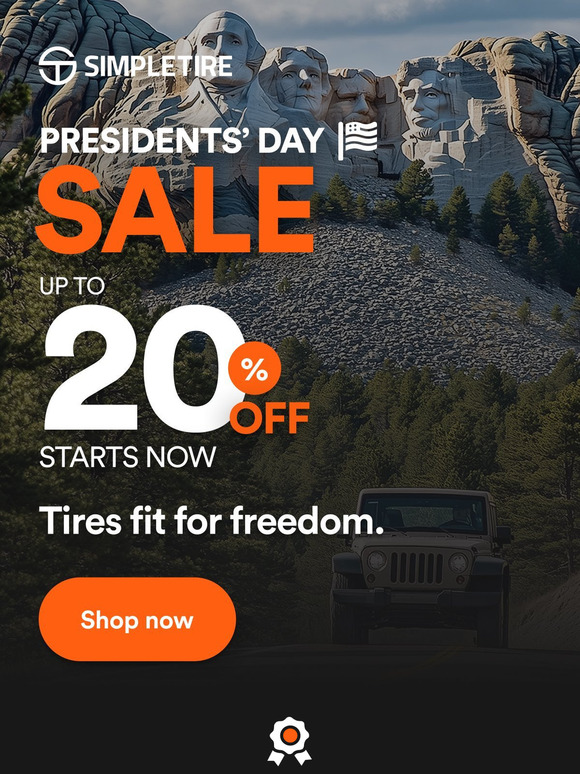 📣 Presidents' Day Deals Are Here! Thousands of Tires on Sale NOW!