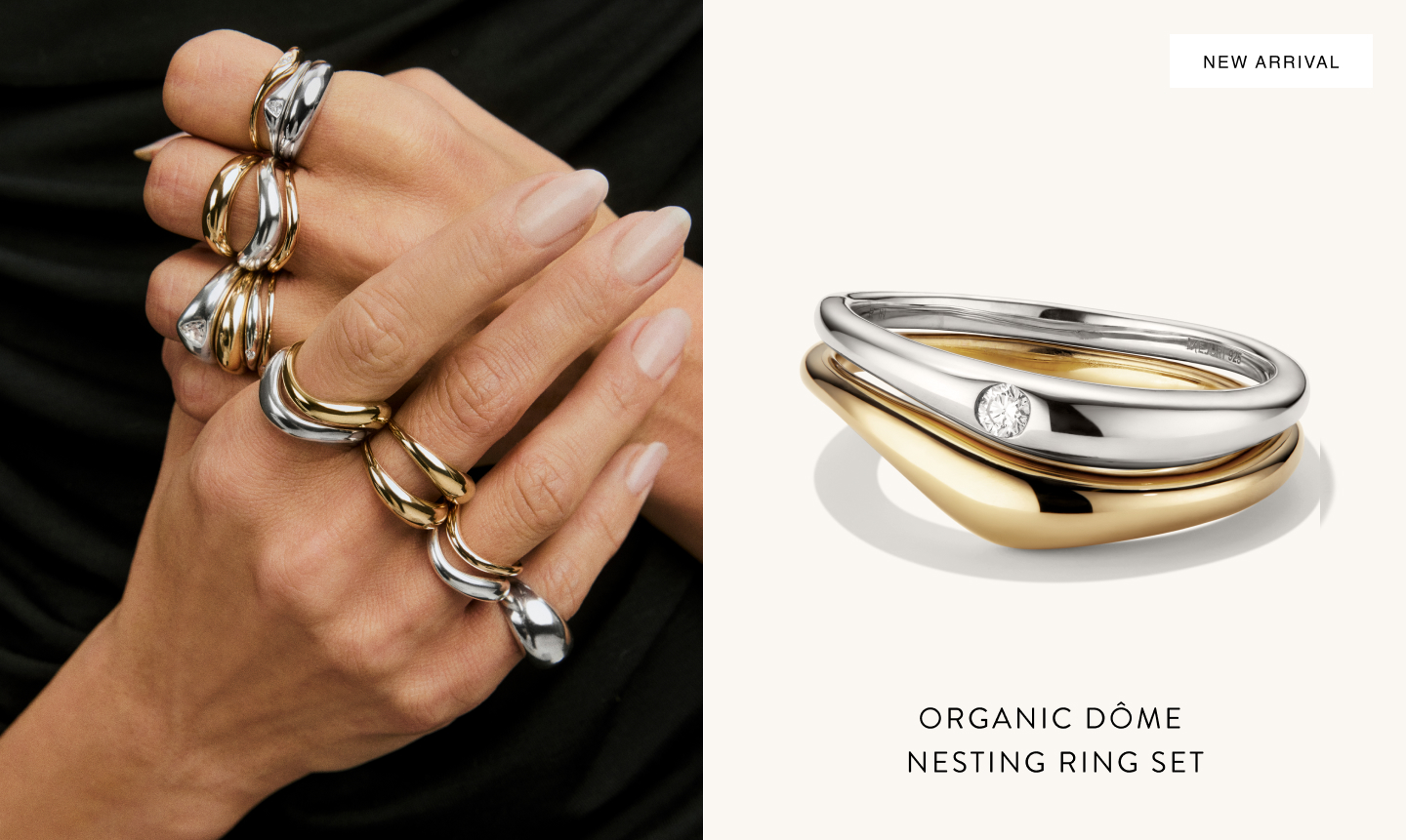Mejuri: Just Dropped: Organic Dôme Nesting Rings | Milled