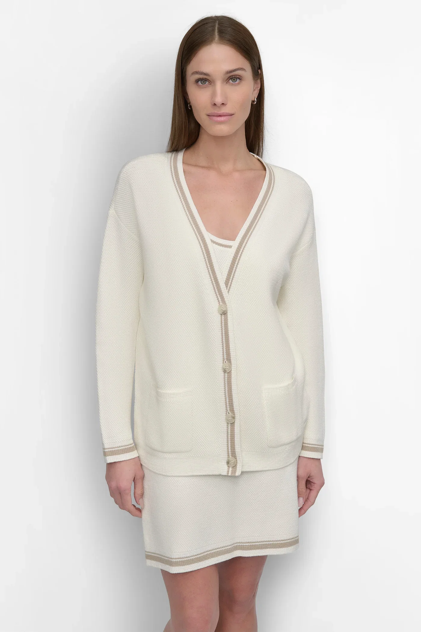 Image of COURT CARDIGAN WITH LOGO PATCH AND POCKETS