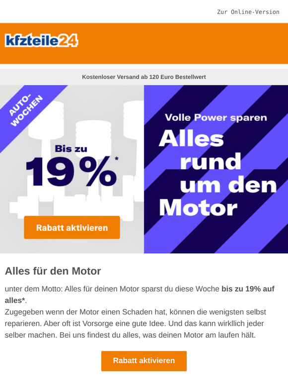 Bereit für unsere Autowochen? Perfekt für Motor und Geldbeutel