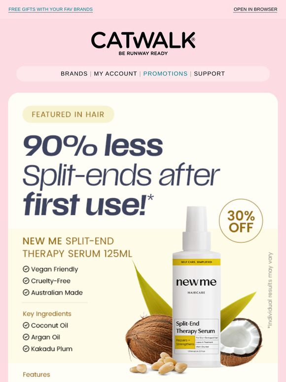 90% Less Split-ends after just one use!