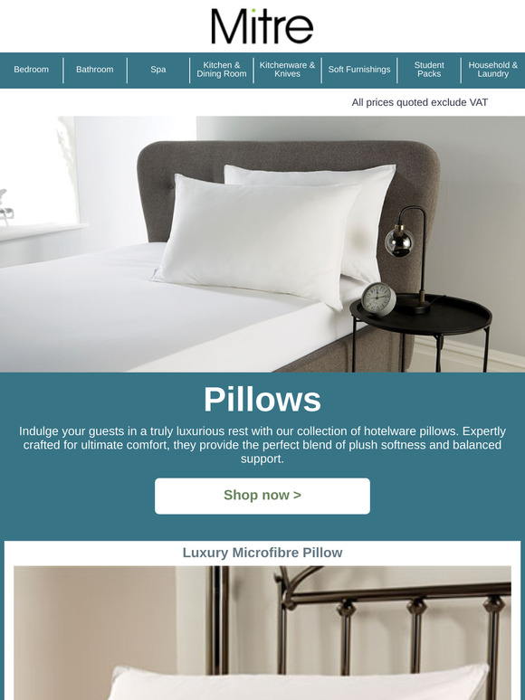 Enhance comfort with luxurious Mitre pillows