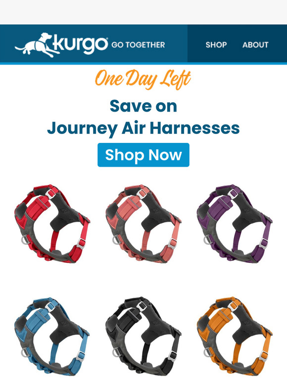 Last Chance! Save $5 on Journey Air Harnesses 🐾