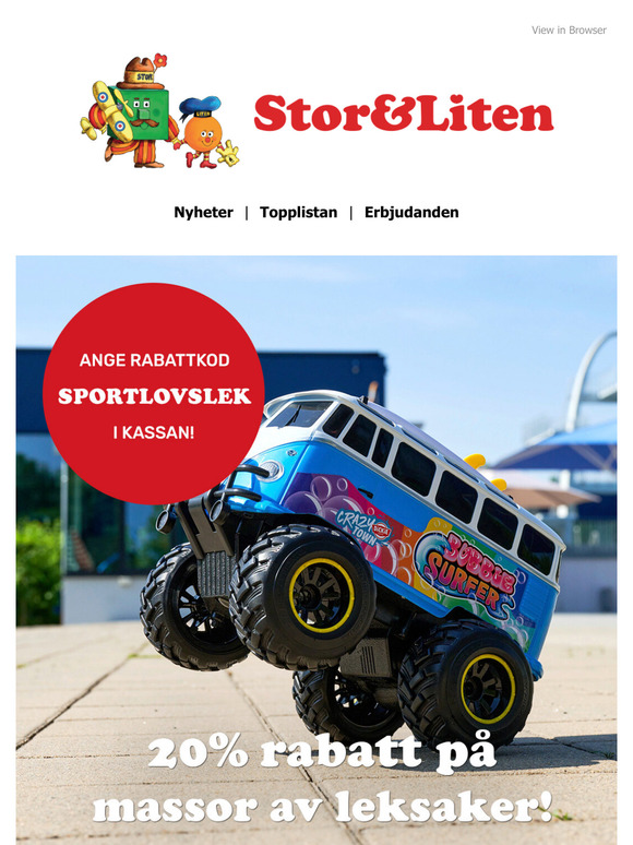 Sportlovslek: 20% på massor av utvalda leksaker!